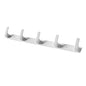 5 Hooks Matte White Bathroom Towel Hooks Mounted Wall Adhesive Heavy Duty Farmhouse Bath Coat Stick on Rack Hat Wall Hook Sticky White Kitchen Robe Rack Coat Hook White 5 Hooks Rack Towel for Bathroom - color: White, size: 17.12*1.18*1.38 inch（5hooks）