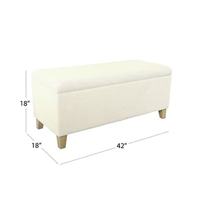 HomePop 42" Sherpa Storage Bench - Cream - color: Cream Sherpa