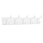 SONGMICS Wall-Mounted Coat Rack, Hook Rack, 5 Dual Metal Hooks, for Coats, Bags, Keys, in The Entryway, Bedroom, Living Room, White ULHR235W01 - color: White, size: 1 Pack-5 Hooks