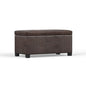 SIMPLIHOME Dover Storage Ottoman Bench - 36 inch Wide Upholstered Vegan Leather Rectangular Lift-Top Ottoman in Distressed Brown, Contemporary Bench for Living Room with Safety Hinges - color: Distressed Brown