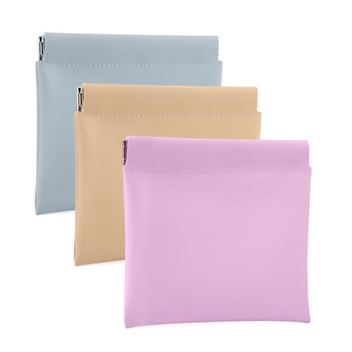 BUSOHA 3 PCS Small Makeup Bag for Purse, Mini Portable Cosmetic Bags for Women, Coin Purse Lipstick Cosmetic Accessories Organizer, Small Travel Kit Storage Pouch - color: 3 PCS