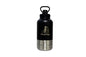 DuoPup 32oz Insulated Stainless Steel Pet Water & Food Bottle – Portable Leak-Resistant Dispenser with Two Detachable Bowls & Carrying Strap – Travel, Hiking & Outdoor Pet Hydration – Black - color: Black