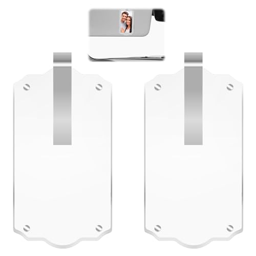 2Pcs Car Hanging Photo Holder, Universal Magnetic Car Picture Frame Rear View Mirror Accessories Personalized Transparent Acrylic Ornaments Decor for Dads Gift - color: 2Pcs-Chinese knot