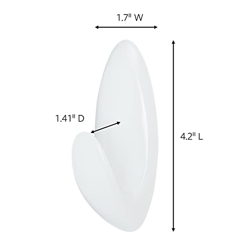 Command Bath Large Towel Hook Value Pack, Clear Frosted, 3-Large Hooks, 3-Water-Resistant Strips, Organize Damage-Free - color: White, size: Large