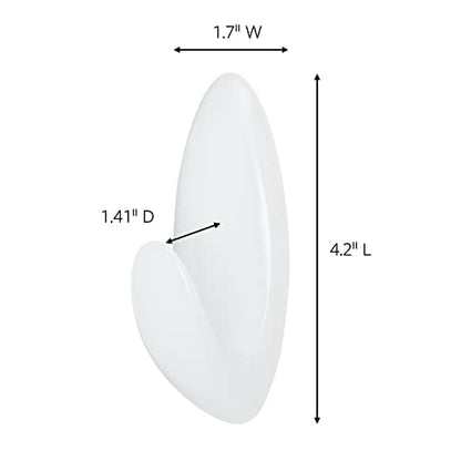 Command Bath Large Towel Hook Value Pack, Clear Frosted, 3-Large Hooks, 3-Water-Resistant Strips, Organize Damage-Free - color: White, size: Large