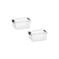 Superio Mini Storage Container Plastic Crayon Box Art Supplies and Sewing Case Stackable Clear Small Organizer for Beads, Stationery, Chalk, and Food, 1.05 Quart, 2 Pack - size: 1.05 Quarts, style: 2 Pack