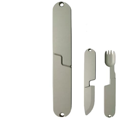 2-in-1 Camping Utensil Set – Knife Fork Combo for Picnic, Portable Outdoor Travel Flatware