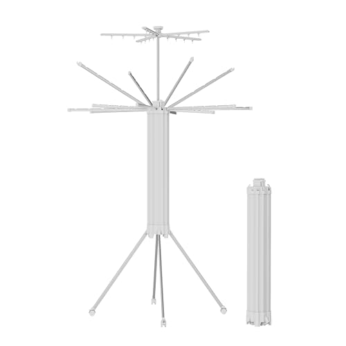 JOOM 4 Legs Double Layer Clothes Drying Rack, Garment Rack Portable and Foldable Space Saving Laundry Drying Rack - Drying Rack Clothing Floor Folding Balcony Bedroom Household Aluminum - color: Matter Silver 4 Legs Double Layer, size: Standard