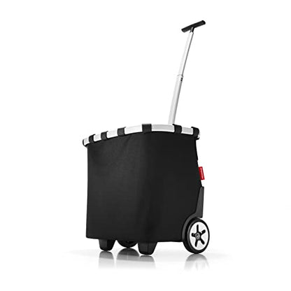 reisenthel carrycruiser Black - Portable Shopping Trolley with Sturdy Aluminum Frame, Shoulder Strap and Removable mesh Inner Bag - Water-Repellent - color: Black