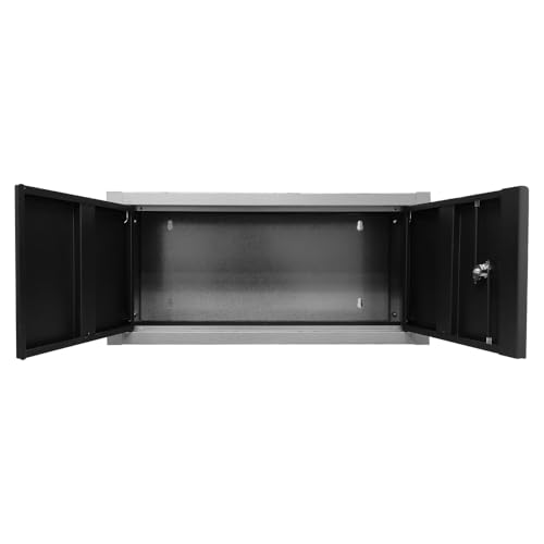 JZD Metal Wall Cabinet with Two Lockable Doors, Steel Wall Chest for Kitchen Warehouse Home Office Garage - size: M-03