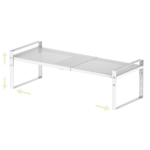 Expandable Shoe Rack Heavy-Duty Closet Organizer Adjustable Shelf Stackable Metal Framework for Entryway, Garage,RV,Pantry,Cabinet(Large,1 Pack/White) - color: White/1 Pack, size: LARGE:10.24"D x 16.54"W x 7.88"H