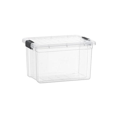 Superio Mini Deep Storage Organizer Bin with Lid X-Deep Small Clear Storage Box with Latch for Home, Kitchen, Garage- Store Toys, Food, Supplies, and Hair Accessories (2.5 Quart) - size: 8" x 5.5" x 5"