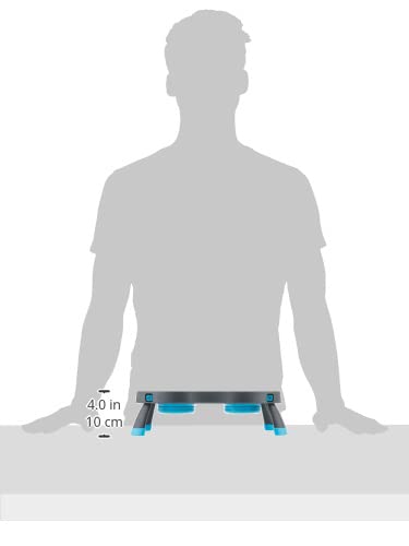 Dexas Popware for Pets Double Elevated Pet Feeder, Small, Gray/Blue - color: Gray/Blue, size: Small/1 Cup Capacity Bowls