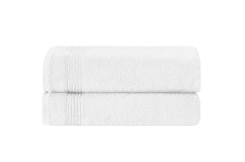 Ozdilek 2-Piece Bath Towels, 27x54 100% Turkish Cotton, Luxury Quick Dry, Extra Large, Fade-Resistant, Eco-Friendly, Spa Towel, Comfortable (White) - color: White