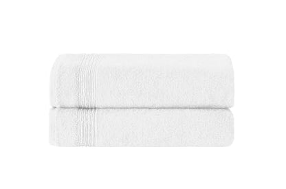 Ozdilek 2-Piece Bath Towels, 27x54 100% Turkish Cotton, Luxury Quick Dry, Extra Large, Fade-Resistant, Eco-Friendly, Spa Towel, Comfortable (White) - color: White