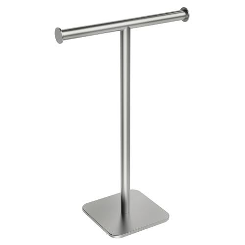 RUACQ Hand Towel Stand, 16" T-Shape Hand Towel Holder Stand for Bathroom, Kitchen and Countertop Towel Holder 304 Stainless Steel Hand Towel Rack with Weighted Base (Brushed Nickel) - color: Brushed Nickel, size: Tall - 16''