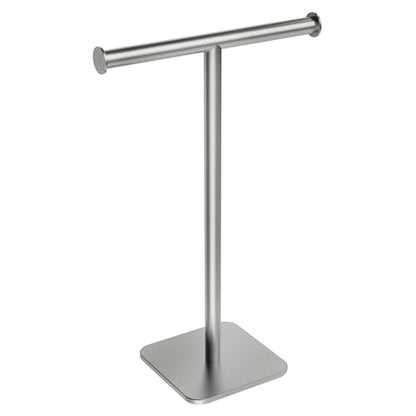 RUACQ Hand Towel Stand, 16" T-Shape Hand Towel Holder Stand for Bathroom, Kitchen and Countertop Towel Holder 304 Stainless Steel Hand Towel Rack with Weighted Base (Brushed Nickel) - color: Brushed Nickel, size: Tall - 16''