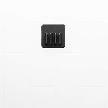 TOOLETRIES The George Toothbrush Holder, Silicone Toothbrush Holder for Bathroom & Shower, Wall Mounted Bathroom Organizer with No-Residue Adhesive, Removable & Reusable - Charcoal