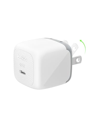 Belkin Compact Wall Charger 45W, USB-C PD iPhone Charger Fast Charging for Apple iPhone 17/16/15 Series, Samsung Galaxy S26/S25 Series, Pixel 10, MacBook, Chromebook, iPad, AirPods, & More - White - color: White, style: Single Pack