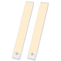 51-LED Motion Sensor Under Cabinet Lights, Magnetic Rechargeable Under Counter Closet Lighting, Wireless Light Bar Stick-On, 2-Pack, Warm White - color: Warm White, size: 12 inch