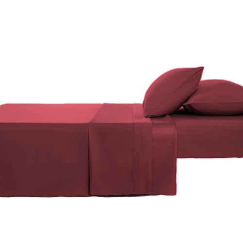 Kingnex Queen Sleeper Sofa Bed Sheets for 60x74 Pull Out Sofa Bed with 4-6 Deep Pocket Soft Double Brushed 1800 Microfiber 4 Piece Bedding Set Burgundy - color: Burgundy, size: Sleeper Sofa Queen