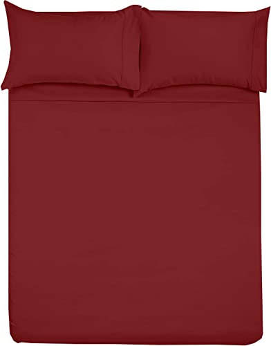 Shreem Linen Microfiber RV Sheet Sets, 72x80 Camper King, Burgundy Solid - Fits Mattresses up to 8 Inches Deep, 4 Piece RV Bed Sheets for Campers, Motorhomes, and Travel Trailers - color: Burgundy, size: (72x80) CAMPER King SIZE