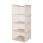 MAX Houser 4 Tier Shelf Hanging Closet Organizer, Space Saver,Closet Hanging Shelf with 2 Sturdy Hooks for Storage, Foldable (Beige) - color: Beige-4