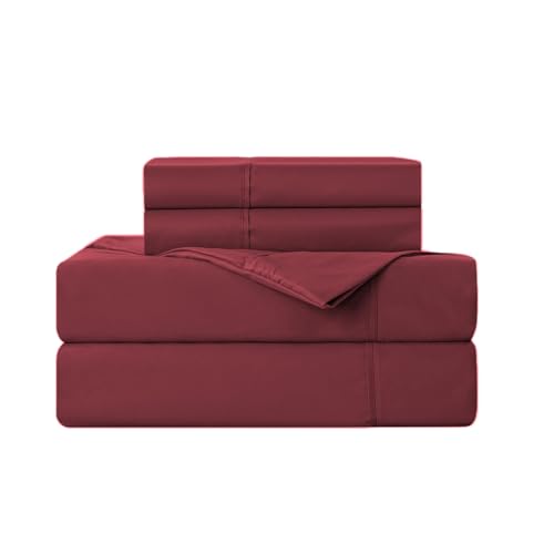 Kingnex Queen Sleeper Sofa Bed Sheets for 60x74 Pull Out Sofa Bed with 4-6 Deep Pocket Soft Double Brushed 1800 Microfiber 4 Piece Bedding Set Burgundy - color: Burgundy, size: Sleeper Sofa Queen