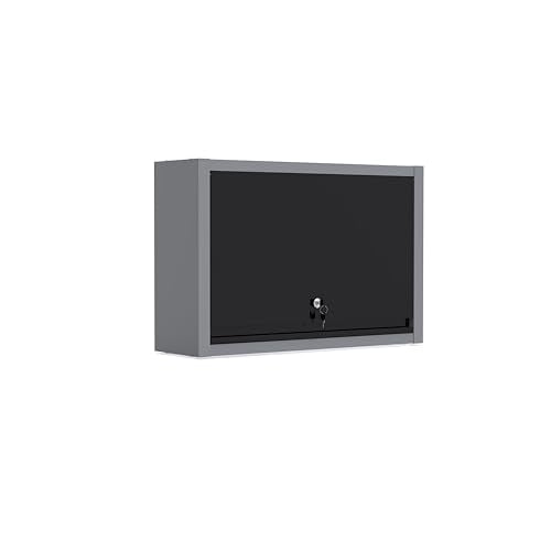 JZD Metal Wall Cabinet with Removable Shelf, Lockable Hanging Cabinet with Up Flip Door, for Kitchen Warehouse Utility Room Garage - size: L-01