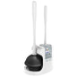 MR.SIGA Toilet Plunger and Bowl Brush Combo for Bathroom Cleaning, White, 1 Set - color: White