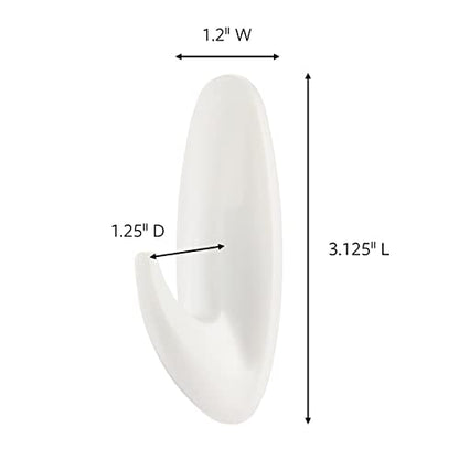 Command Medium Designer Hooks, 2 Hooks and 4 Strips, Damage-Free Hanging Wall Hook with Adhesive Strips, No Tools Great for Hanging, Organization and Storage, Holds up to 3 lb