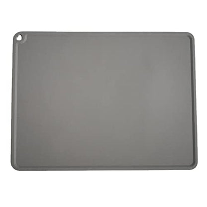 Silicone Pet Feeding Food Mat Dog Cat Placemat with Raised Edge, Anti-Slip Waterproof Pet Bowl Mats Pet Food Tray for Cats, Dogs and Small Animals(Grey, Small) - color: Grey, size: 16.1"*12.2"