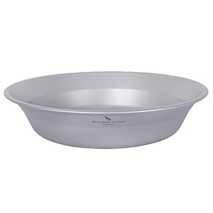 Boundless Voyage Titanium Dish Plate Bowl Set with Carry Bag Outdoor Camping Pan Campfire Tableware Cookware Mess Kit for Food Fruit Sauce (1pc 1112T) - color: 1pc 1112T