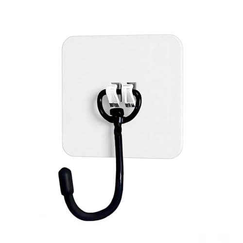 DTmasao 100 Packs Large Hooks for Heavy-Duty Hanging 44Ib(Max) Wall Hangers - No Nails, Self-Adhesive Traceless, Waterproof Rustproof, Bathroom Kitchen Home Use