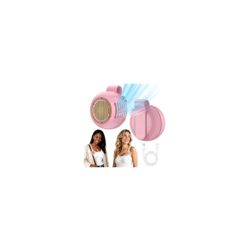 2PCS Upgraded Mini Clip On Fan Portable, 5-Speed Whirlwind Clip Fan | 2.8oz Lightweight, 1000mAh USB-C Charging, 360° Airflow, Shirt & Waist Clip, Bladeless Silent, for Travel, Outdoor, Office - color: Pink
