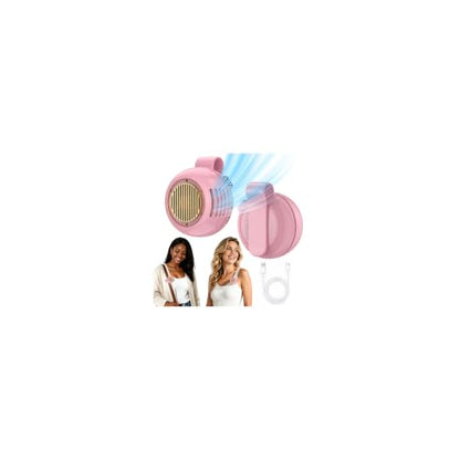 2PCS Upgraded Mini Clip On Fan Portable, 5-Speed Whirlwind Clip Fan | 2.8oz Lightweight, 1000mAh USB-C Charging, 360° Airflow, Shirt & Waist Clip, Bladeless Silent, for Travel, Outdoor, Office - color: Pink