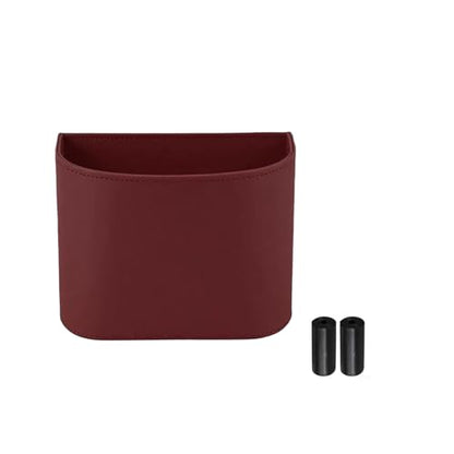 Car Trash Can for Back Seat, Waterproof Leather, Automotive Garbage Bin for Car, SUV, Trucks, Includes 100 Trash Bags, Red
