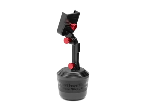 WeatherTech CupFone with Extension – Adjustable, Universal Cup Holder Cell Phone Mount Car & Truck Accessory – Best Design for iPhone & Smartphone Charging – Red Metal Knobs - color: Red Billet Knobs, size: 4 Inch Extension