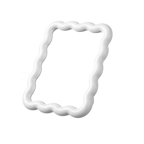 Table Makeup Mirrors Wavy Irregular Mirror Cloud for Desk Tabletop Vanity Mirror Hanging Wall Mirrors Desk Mirror with Bracket Home Decor Aesthetic Mirrors for Living Room Bedroom (Blue) - color: Blue