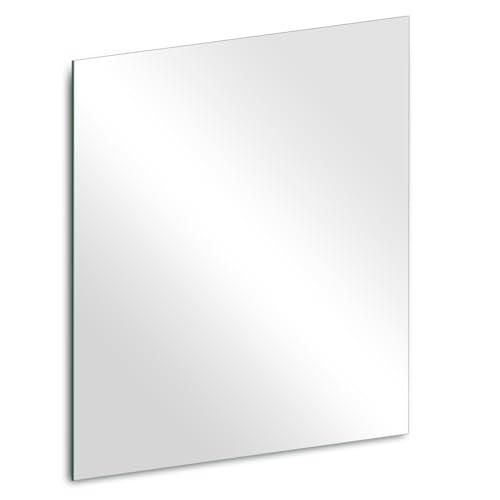 14 x 12 inch Glass Wall Mirror Tile Self Adhesive Frameless High Clear Mirror Sheet for Wall, Home Gym, Door, Bathroom, Bedroom Decor - size: 14" x 11.8"
