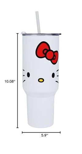 Bioworld Hello Kitty 40 Oz. Stainless Steel Tumbler With Leak-Proof Lid - color: Hello Kitty Face