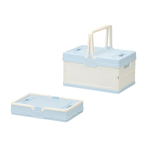 Portable Folding Storage Box for Camping Gear and Home Organization Easy to Carry Household Organization Case - color: Blue