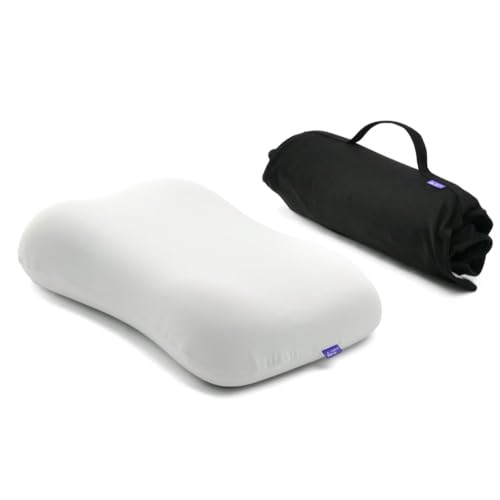 Cushion Lab Travel Deep Sleep Pillow – Compact Memory Foam Neck Pillow for Sleeping, Portable Pillow for Hotels, Camping, Side & Back Sleepers, On-the-Go – Black - color: Black