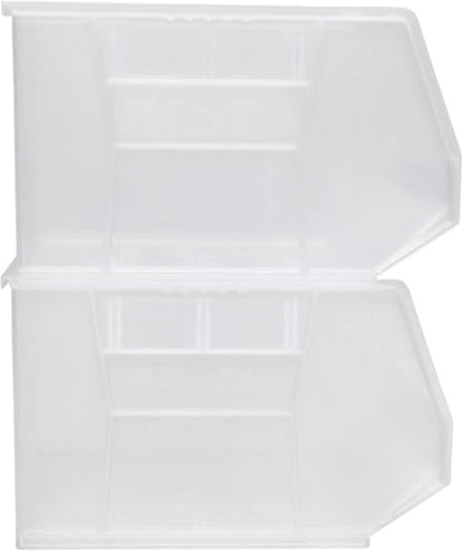 Akro-Mils 30270 AkroBins Plastic Storage Bins, Space-Saving Stackable Bins for Garage, Pantry, Craft Organization, 18" x 16" x 11", Clear, 3-Pack - color: Clear