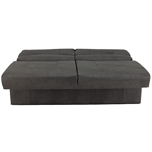 RecPro Charles RV Jackknife Sofa | Love Seat | Sleeper Sofa | Length Options 62", 68", 72" (62 Inch, Gunmetal) - color: Gunmetal, size: 62 Inch