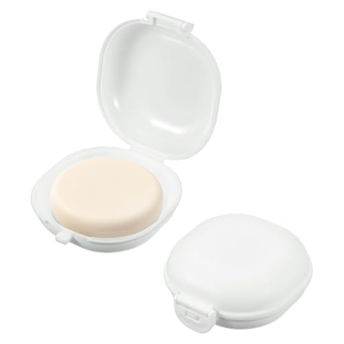 uxcell 2 Pcs Travel Soap Case, Portable Travel Soap Box Waterproof Holder Case, Airtight Dish Container with Lid for Shower Bathroom Outdoor Home Gym Hiking (Round, White) - color: White