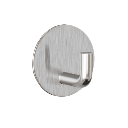 8 Pack Silver Adhesive Wall Hooks, Towel Hooks for Bathrooms, Sticky Hooks for Hanging, Stick on Wall Mount for Bathroom Kitchen Bedroom No Drill - style: R-Silver-90°