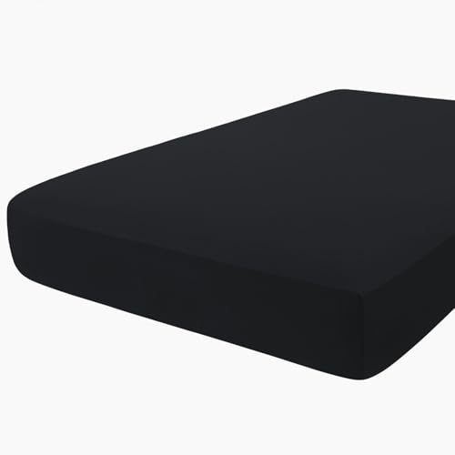 hyha Milk Silk Couch Cushion Covers, Soft Sofa Covers Washable for 3 Cushion Couch, Stretch Sectional Outdoor Cushion Covers for Patio Furniture with Elastic Bottom(Large, Black) - color: Black, size: Seat Cover Large