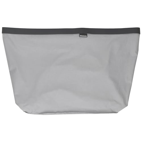 Brabantia - Bo Laundry Hamper Bag 16 Gal - Replacement Bag for Bo Laundry Hamper - Large Compartment for Easy Sorting - Portable & Hygienic - Cotton Bag with Velcro Closing - Gray - size: 1 x 16 Gal Compartment