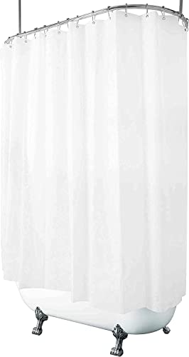 Clawfoot Tub Shower Curtain 180x70 Inch White Liner All Warp Around Extra Wide 36 Metal Hooks Vinyl Bath Curtain for Clawfoot Stand Up Tub Bathroom PEVA Waterproof Liner - color: Pure White, size: 180"W x 70"L (Pack of 1)